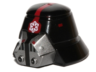 Minifigure, Headgear Helmet SW Sith Trooper with Red Stripe Narrow, Breathing Mask and Imperial Logo Pattern