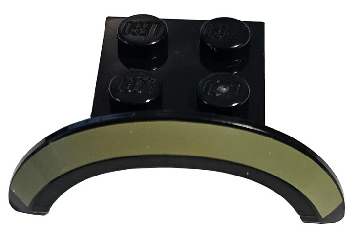 Vehicle, Mudguard 4 x 2 1/2 x 1 with Arch Round with Olive Green Curved Stripe Pattern