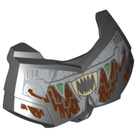 Large Figure Chest Armor Small with Reddish Brown Fur, Silver Armor and Tan Fangs Pattern