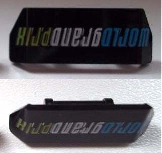 Vehicle, Spoiler with Bar Handle with 'WORLD GRAND PRIX' Upside Down Pattern