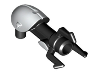 Minifigure, Weapon Gun, Portal Gun with White Hand Guard Pattern (Rubber)