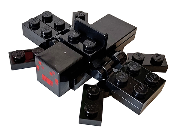 Minecraft Spider with Bracket for Jockey Attachment - Brick Built