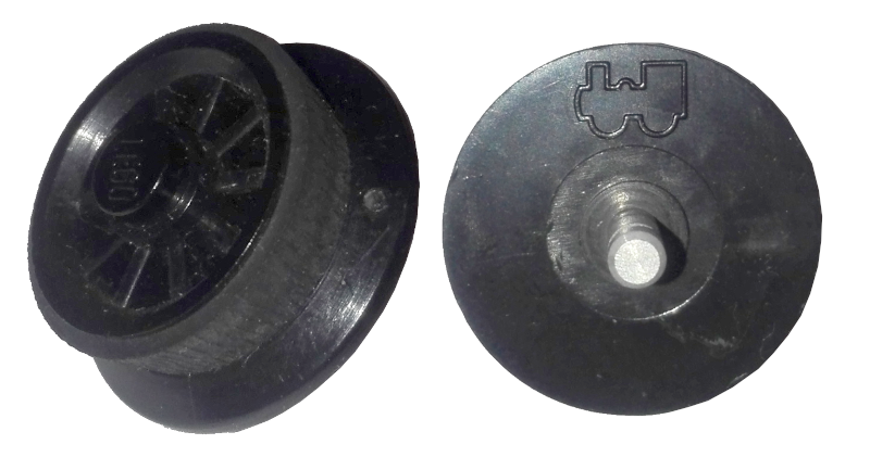 Train Wheel Spoked for Motor with Black Train Rim for 4.5V & 12V Locomotive Wheels (wheel2a / trainrim)