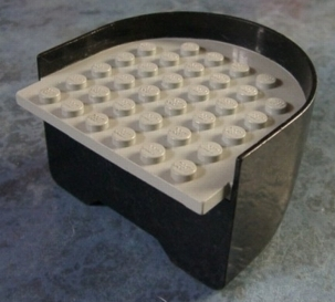 Boat, Hull Smooth Stern 6 x 6 x 3 1/3 with Light Gray Deck