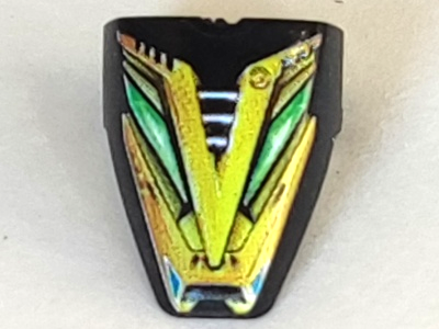 Technic Throwbot Visor with Millennia / Millennium Gold V Pattern