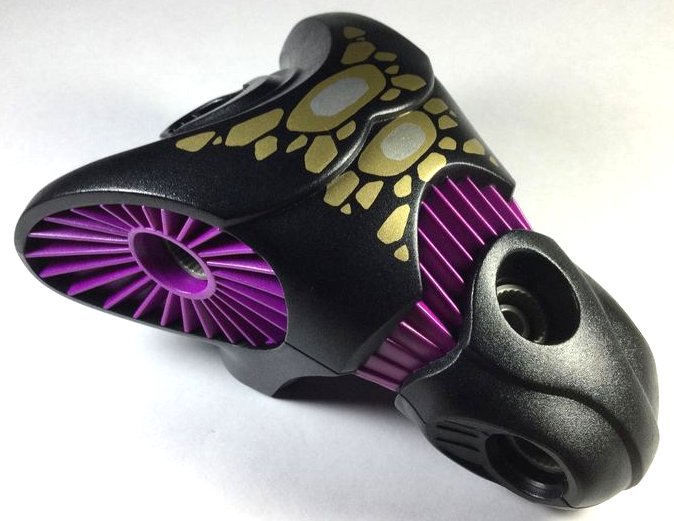 Galidor Torso Gorm with Purple Ribbed Sockets and Midriff, Gold and Silver Spots Pattern