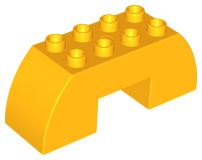 Duplo, Brick 2 x 6 x 2 Slope Curved Double with 2 x 2 Cutout on Bottom