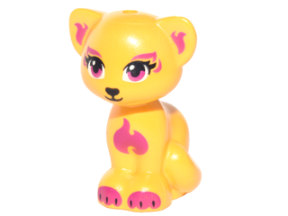 Cat, Friends Style, Sitting with Magenta Eyes, Inner Ears, Patches and Paws, Black Eyelashes, Nose and Claws Pattern (Elves Panthara)