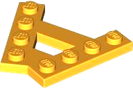 Wedge, Plate A-Shape with 2 Rows of 4 Studs