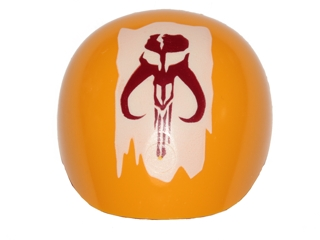 Large Figure Armor, Round, Smooth with Dark Red SW Mandalorian Insignia Pattern (Boba Fett)