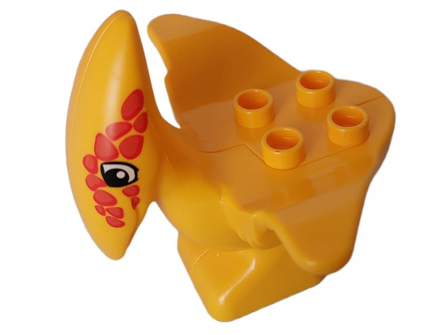 Duplo Dinosaur Pteranodon Adult with Dark Orange Spots with Red Edges Pattern