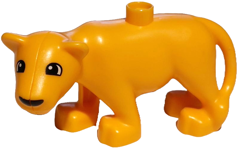 Duplo Cat, Large, Adult Female (Lioness) with Black Nose and Eyes Semicircular Pattern