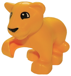 Duplo Cat, Large, Baby Cub, Raised Paw (Lion) with Eyes Semicircular Pattern