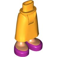 Mini Doll Hips and Skirt Long with Molded Nougat Legs and Printed Magenta Shoes Pattern - Thick Hinge