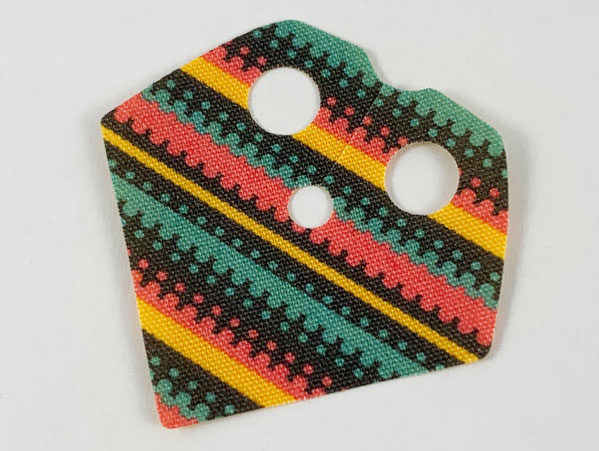 Minifigure Poncho Half Cloth with Black, Coral, and Dark Turquoise Pattern