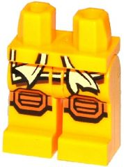 Hips and Legs with Bright Light Yellow Sash and Medium Nougat Knee Pads Pattern