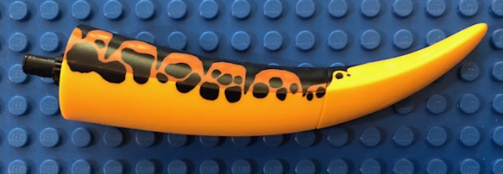 Dinosaur Tail Tyrannosaurus rex / Brachiosaurus with Black Rotation Joint Pin and Dark Orange Top with Black Spots Pattern