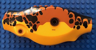 Dinosaur Body Tyrannosaurus rex with Dark Orange Top with Black Stripes and Spots Pattern