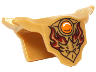Minifigure Armor Breastplate with Shoulder Pads with Eagle Head, Dark Red Flames, and Orange Round Jewel (Fire Chi) Pattern
