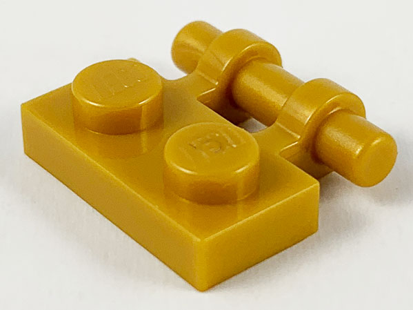 Lego 10 x Platte 1x2 seitliche Griffstange 2540  beige tan 