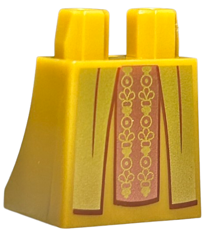 Lower Body, Skirt with Gold Robe Ends and Copper Ornate Vertical Sash Pattern