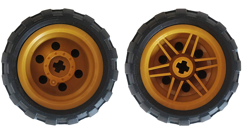 x 20mm No Pin Holes and Reinforced Rim Black Tire 4 x LEGO Wheel 30.4mm D 