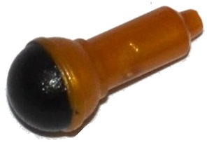 Minifigure, Utensil Microphone with Black Top Half Screen Pattern
