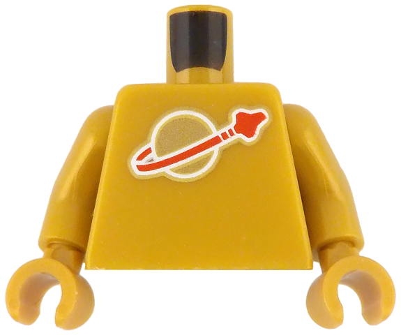 Torso with Classic Space Logo High on Torso Pattern, Inside with Ribs (second reissue) / Pearl Gold Arms / Pearl Gold Hands