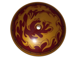 Dish 9 x 9 Inverted (Radar) with Gold Phoenix and Flames Pattern