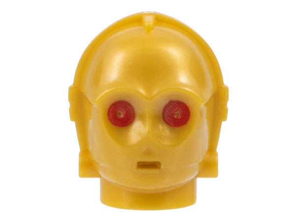 Minifigure, Head, Modified SW 3PO / TC Series Protocol Droid with Red Eyes Pattern (Bounty Hunter C-3PO)