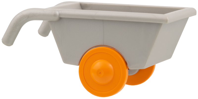 Duplo Wheelbarrow with Thin Orange Wheels