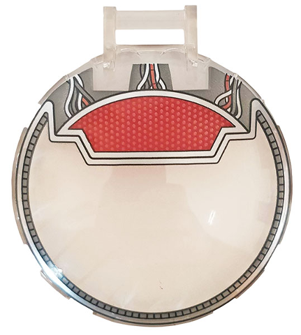 Dish 6 x 6 Inverted with Bar Handle with Wires and Red Panel Pattern