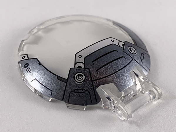 Dish 6 x 6 Inverted with Bar Handle with Dark Silver and Silver Armor Plates Pattern