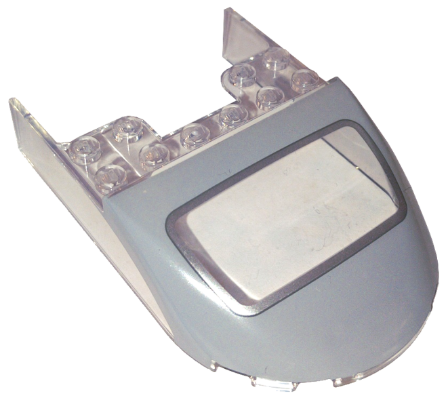 Windscreen 6 x 9 x 1 2/3 with Light Bluish Gray and Silver Aston Martin DB5 Rear Windshield Outline Pattern