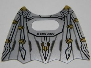 Minifigure Wings Mechanical Collapsed with Center Opening with Black and Gold Pattern