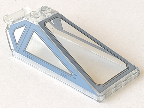 Windscreen 8 x 4 x 2 with 2 Studs and Bar Handle with Sand Blue Cockpit Window Frames with Lines Pattern