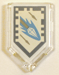 Tile, Modified 2 x 3 Pentagonal with Nexo Power Shield Pattern - Diamond Spear