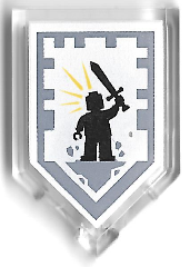 Tile, Modified 2 x 3 Pentagonal with Nexo Power Shield Pattern - Battle Cry