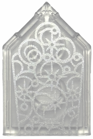 Tile, Modified 2 x 3 Pentagonal with Silver Circles and Stars Pattern (Wicked Glinda Crown Tiara)