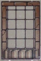 Glass for Window 1 x 4 x 5 with Brown Brick Border Pattern