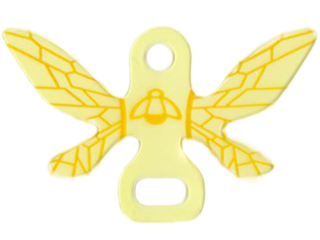 Mini Doll, Wings Friends, Bee Shape with Orange Bumblee and Wing Lines over Trans-Yellow Background Pattern