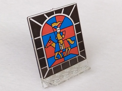 Door 2 x 5 x 5 Swivel, Flat Base with Stained Glass Knight Pattern