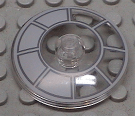 Dish 4 x 4 Inverted (Radar) with Solid Stud with Radial Millennium Falcon Cockpit Pattern 1