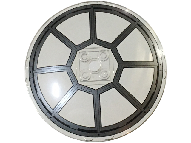 Dish 8 x 8 Inverted (Radar) with Dark Silver Radial TIE Fighter Cockpit with 8 Black Rivets Pattern