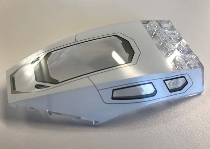 Windscreen 10 x 6 x 2 Curved with Stark Jet Cockpit Pattern