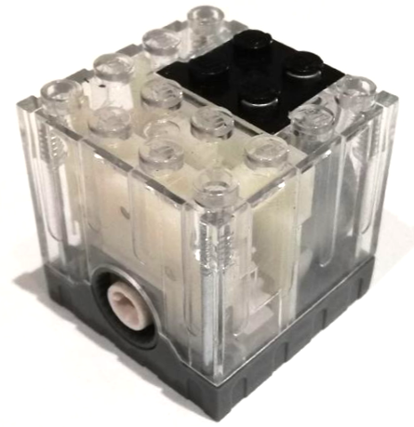 Electric, Motor 9V 4 x 4 x 3 1/3 with Black Conducting Plate and Dark Bluish Gray Base