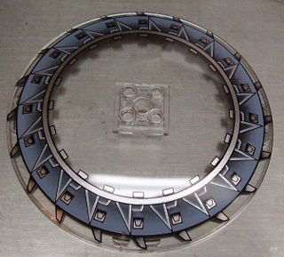 Dish 10 x 10 Inverted (Radar) - Hollow Studs with Serrated Blades Pattern