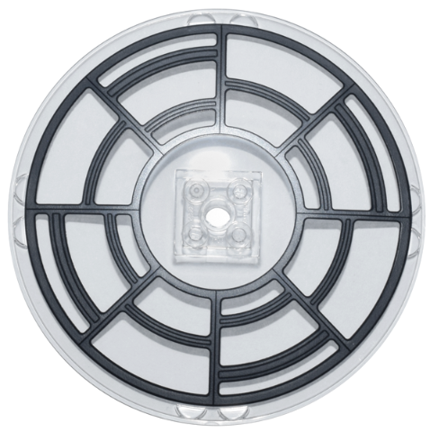 Dish 10 x 10 Inverted (Radar) - Solid Studs with Dark Silver SW Throne Room Round Window Frame with Concentric Circles and Panels Pattern
