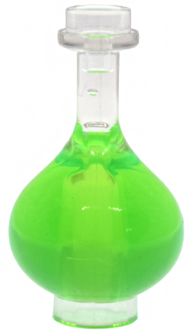 Minifigure, Utensil Bottle, Florence Flask with Molded Trans-Bright Green Fluid Pattern