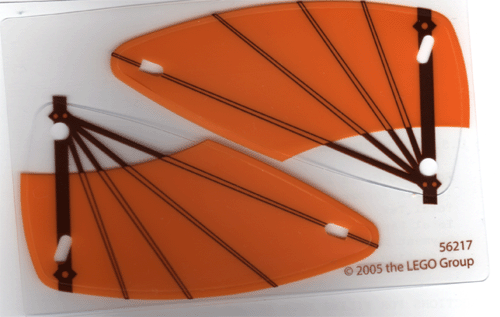 Plastic Triangle 6 x 12 Wing with Brown Spars and Orange Cloth Pattern, Sheet of 2 Items x66px15